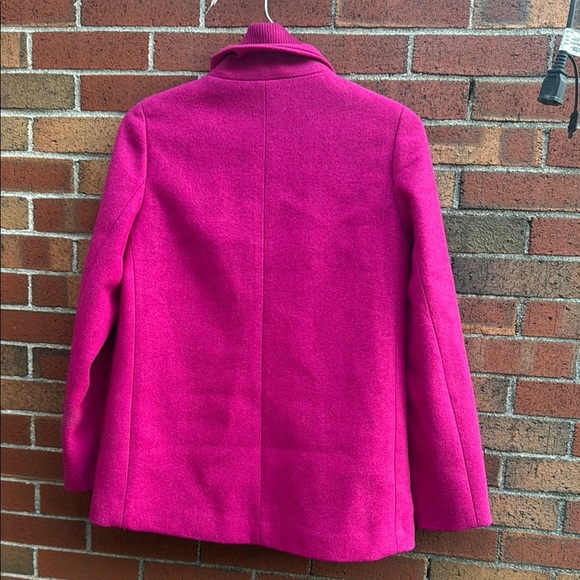J. Crew Pink Trench Coat Vibrant Structured Wool-Blend - Picture 3 of 5
